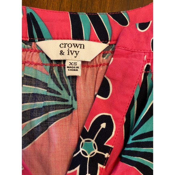 Crown and Ivy Pink Ocean Blouse Women's XS - Picture 7 of 7
